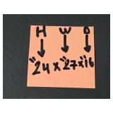 Oak TV Stand with Dual Cabinet Doors and Open Shelf 24x27x16 in