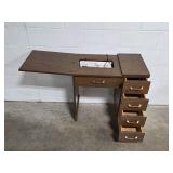 Elna Air Electronic Sewing Machine with Built-In Cabinet and Storage Drawers - untested Elna Air Electronic Sewing Machine with Built-In Cabinet and Storage Drawers - untested