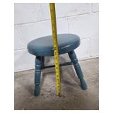 Pair of Vintage Wooden Footstools - Upholstered and Painted Wood Pair of Vintage Wooden Footstools - Upholstered and Painted Wood