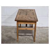 Vintage Wooden Side Table with Inlay Design 15x20x12 in Vintage Wooden Side Table with Inlay Design 15x20x12 in