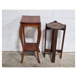 Set of 2 Vintage Wooden Plant Stands Set of 2 Vintage Wooden Plant Stands