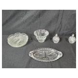 Assorted Vintage Pressed Glass Bowls, Cups, and Shakers Collection Assorted Vintage Pressed Glass Bowls, Cups, and Shakers Collection
