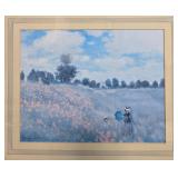 Set of 3 Framed Art Prints and Advertisement Including Monet Scenes and Pillsbury Health Bran Ad Set of 3 Framed Art Prints and Advertisement Including Monet Scenes and Pillsbury Health Bran Ad