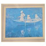 Set of 3 Framed Art Prints and Advertisement Including Monet Scenes and Pillsbury Health Bran Ad Set of 3 Framed Art Prints and Advertisement Including Monet Scenes and Pillsbury Health Bran Ad