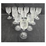 Set of Vintage "Iris" Depression Glass Floral Patterned Wine Glasses Set of Vintage "Iris" Depression Glass Floral Patterned Wine Glasses