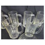 Set of Clear Glass Beer Mugs with Handles