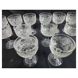 Set of Vintage "Iris" Depression Glass Wine Goblets with Floral Pattern