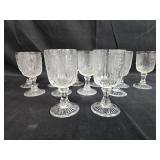 Set of Vintage "Iris" Depression Glass Goblets with Floral Pattern
