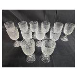 Set of Vintage "Iris" Depression Glass Goblets with Floral Pattern