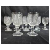 Set of Vintage "Iris" Depression Glass Goblets with Floral Pattern