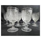 Set of Vintage Etched Depression Glass Goblets with Floral Motif - "Iris"