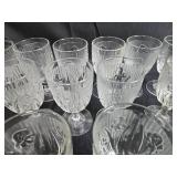 Set of Vintage Etched Depression Glass Goblets with Floral Motif - "Iris"