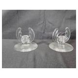 VTG Set of Imperial Glass Divided Relish Dishes and Candle Holders