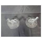 VTG Set of Imperial Glass Divided Relish Dishes and Candle Holders
