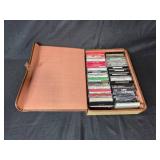 Collection of Cassette Tapes in Vintage Carrying Case - Christmas, Classical, Variety