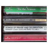 Collection of Cassette Tapes in Vintage Carrying Case - Christmas, Classical, Variety