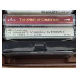 Collection of Cassette Tapes in Vintage Carrying Case - Christmas, Classical, Variety