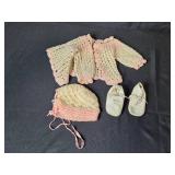 Vintage Baby Doll with Blue Dress and Extra Handmade Outfits