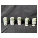 Mixed Drinkware and Saucer Lot with Irish Coffee Mugs, Plates, Glasses and Cups