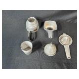 Vintage Aluminum and Cast Iron Kitchen Utensil Lot with Nordic Ware Rosette & Timbale Iron Set