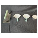 Vintage Aluminum and Cast Iron Kitchen Utensil Lot with Nordic Ware Rosette & Timbale Iron Set