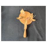 Vintage Toy Collection with Teddy Bear, Mini Washboard, Red Iron, and Folk Spinner