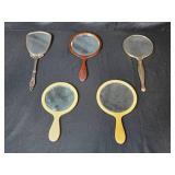 Collection of Vintage Handheld Vanity Mirrors Mixed Materials