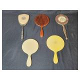Collection of Vintage Handheld Vanity Mirrors Mixed Materials