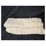 Beige Woven Throw Blanket