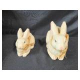 2-Piece Crackle Finish Bunny Figurine Set