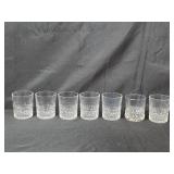 Set of Cut Crystal Whiskey Glasses and Frosted Highball Glasses