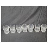 Set of Cut Crystal Whiskey Glasses and Frosted Highball Glasses