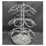 Metal Taco/Toast Rack, Chrome Keurig Pod Stand, and Pair of Ceramic Platters