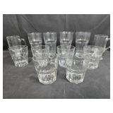 Set of Assorted Clear Glass Drinking Glasses and Mugs
