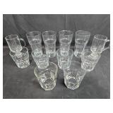 Set of Assorted Clear Glass Drinking Glasses and Mugs