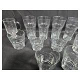 Set of Assorted Clear Glass Drinking Glasses and Mugs
