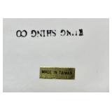 Pair of Ceramic Bunny Figurines with Leaf Bowls and Colorful Accents