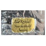 Collection of Vintage Crystal and Glassware with Etched Swedish Ice Sculpture and Floral Mugs