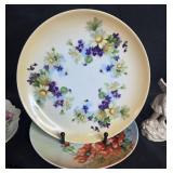 Assorted Vintage Decor Lot Inc Koenigszelt, with Porcelain Plates, Framed Lady Print, Figurine and Candles