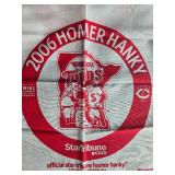 Minnesota Sports Memorabilia Lot: 2006 Twins Homer Hankies, 1991 Homer Hanky, Vikings Rally Rag, and Go Elks Bobblehead