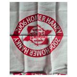 Minnesota Sports Memorabilia Lot: 2006 Twins Homer Hankies, 1991 Homer Hanky, Vikings Rally Rag, and Go Elks Bobblehead