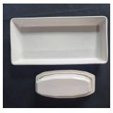 Pfaltzgraff White Stoneware Dinnerware Set with Plates, Bowls, Pitchers, and Butter Dish