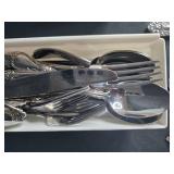 Large Collection of Mixed Flatware and Kitchen Knives