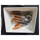 Vintage Mixed Porcelain Tiered/Handled Plates, Place Card Holders, and Assorted Flatware Lot