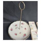 Vintage Mixed Porcelain Tiered/Handled Plates, Place Card Holders, and Assorted Flatware Lot