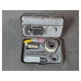 Vintage Embroidered Linens, Framed Sayings, Retro Sunglasses, Sewing Kit, and Sword Pin Collection