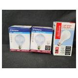 Assorted Light Bulbs and Accessories Lot with Extension Cord and Button Cell Batteries