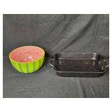 Lasagne Pan Set with Rack and TreasureCraft Watermelon Fruit Bowl