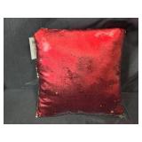 Set of Hallmart Collectibles Red Throw Pillows with Reversible Sequin Accent and White Pillowcases
