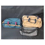Collection of 3 Duffel and Travel Bags Including Samsonite and Top Grain Leather Trim Collection of 3 Duffel and Travel Bags Including Samsonite and Top Grain Leather Trim